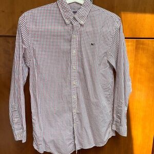 Boys Vineyard Vines Red and White Boys Casual Button Down Shirt